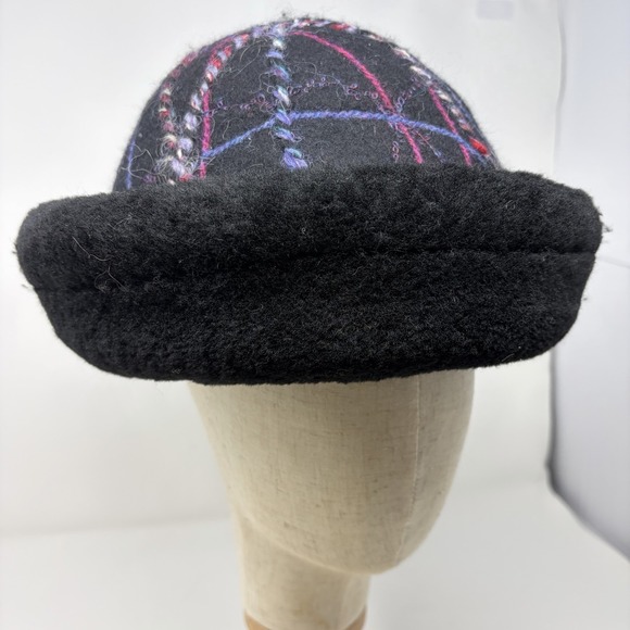 Miriam Carter Feltmaker Artisan Felted Wool Hat Black Purple Wearable Art Medium main image 7